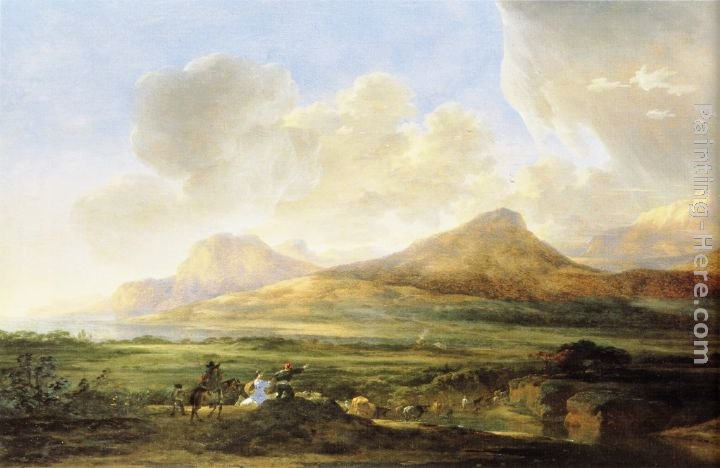 Jan Asselyn River Bank with Herdsmen